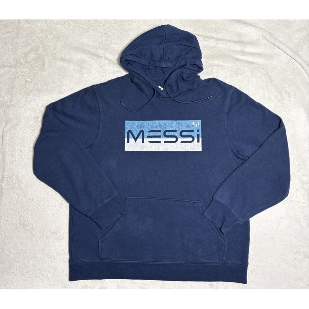 Lionel Messi Soccer Hoodie Mens XL Blue Long Sleeve Sweatshirt MLS Inter Miami